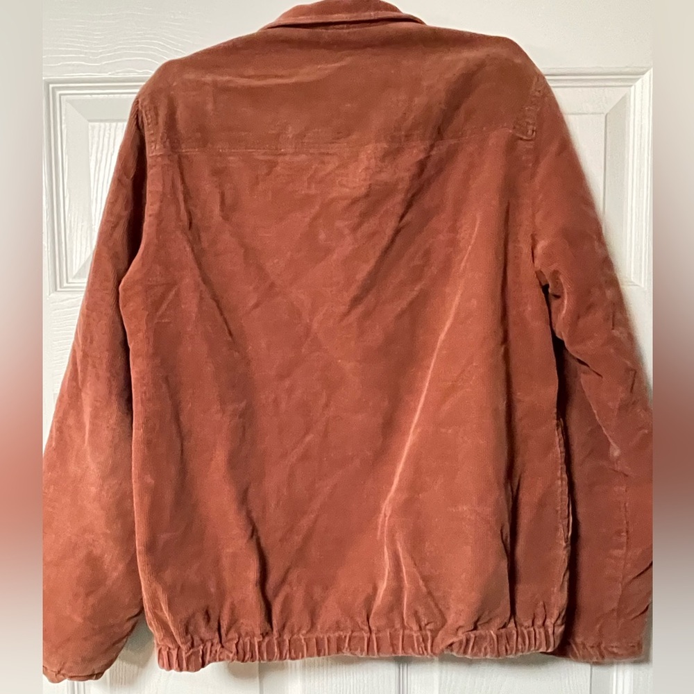 CORDAROY Burn Orange/Brown Long Sleeve Button Up Lined Jacket - Picture 8 of 9